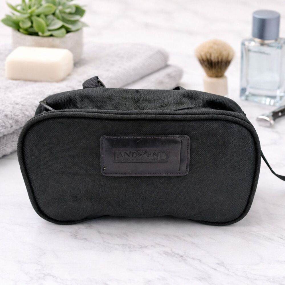 Eddie Bauer Black Hanging Toiletry Bag Travel Organizer Multi-Compartment Case